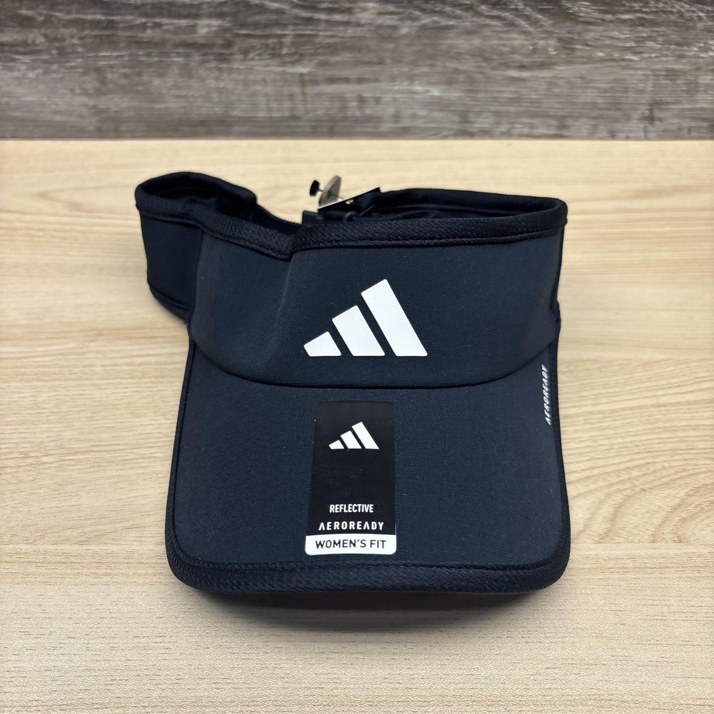 Adidas Hat Visor Strap Back Womens One Size Black Superlite 3 AEROREADY NWT